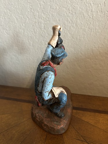 Hand Painted Original Michael Garman Sculpture “Brakeman” 1991 USA Railroad 6.5” - Picture 6 of 9
