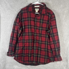 L.L. Bean Shirt Mens Large Plaid Flannel Long Sleeve Button Up Traditional Fit
