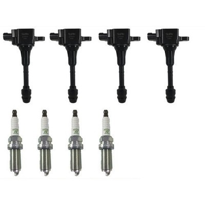 4x NGK LFR5A-11 Spark Plugs & 4x Swan Ignition Coils for Nissan X-Trail T30 2.5L