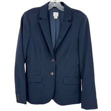 J By J Crew Blazer Womens 4 Career Classic Schoolboy Preppy Button Lined Navy