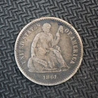 New Listing1861 *P* SEATED LIBERTY  5c HALF DIME  SILVER   COIN **NICE ** FREE SHIPP! C3132