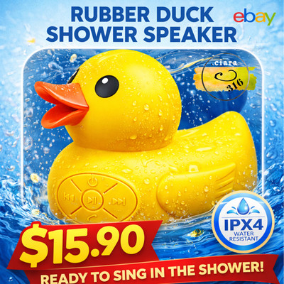 NEW / SEALED Aconic Yellow Rubber Duck Bluetooth Wireless Shower Speaker