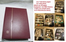 ALBUM DE TIMBRES comprenant plus  de 1 000 timbres et 21 blocs / planches TBE