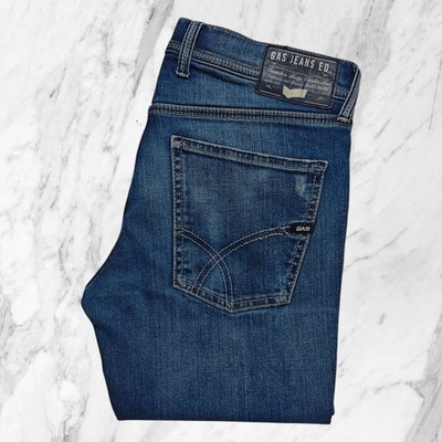 GAS Herren Jeans Anders Slim Top Zustand Blau Mittel Dunkel Gr. 32 W32 / 46 DEU