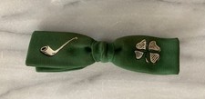 Vintage "Royal Rust Resistant" Green Clip-on Shamrock and Pipe Bowtie