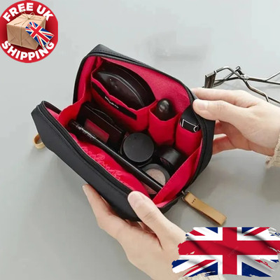 Große gesteppte Damen-Schminktasche Kulturbeutel Kosmetik Organizer Reiseetui UK
