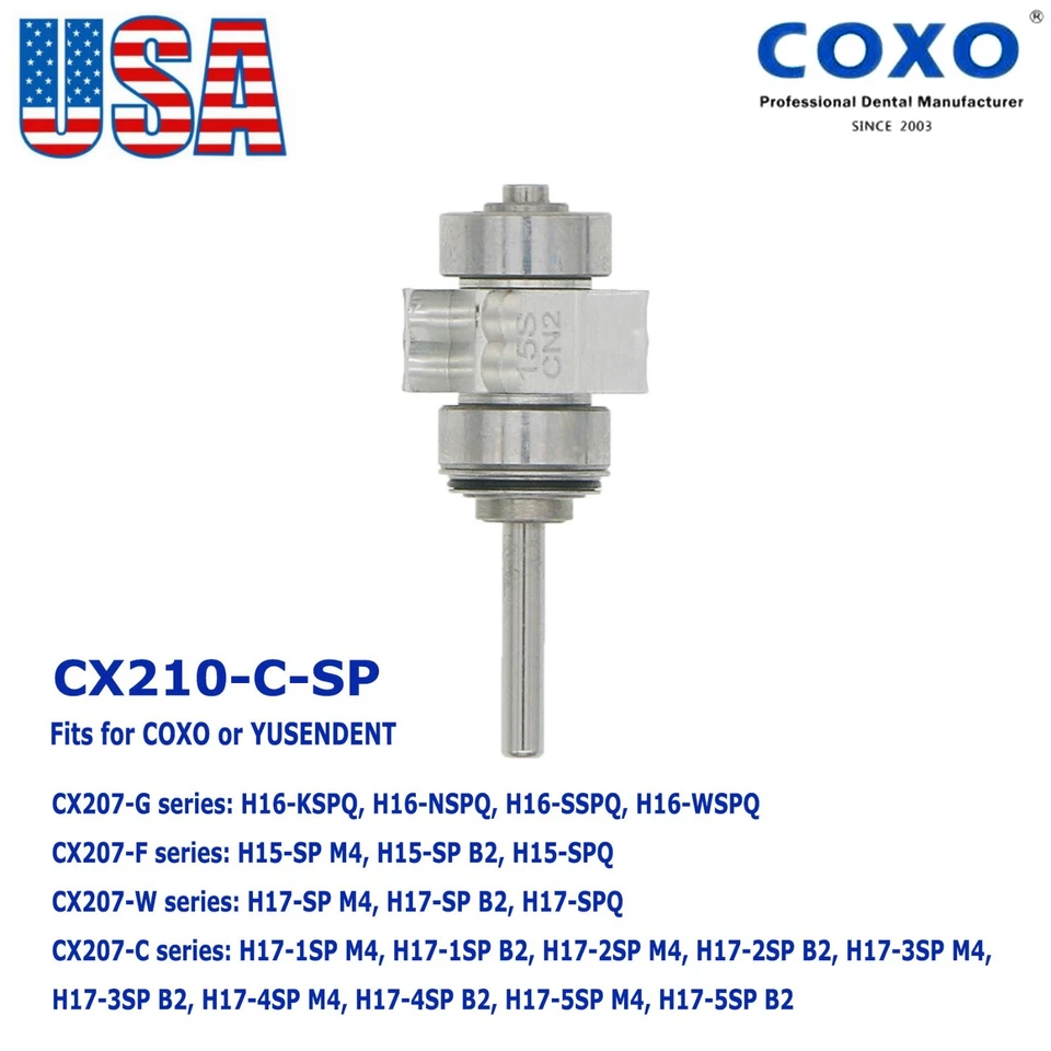 US COXO Dental Turbine Cartridge Rotor For CX207-G CX207-F Handpiece YUSENDENT - Image 3 of 4