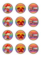 Muffinaufleger Cupcakes Muffins Kindergeburtstag Feuerwehr F01