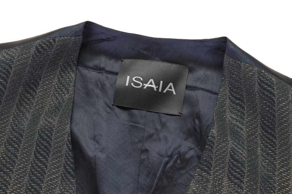 NWT ISAIA Napoli VEST blue golden cotton handmade luxury Italy 50 M - Image 3 of 4