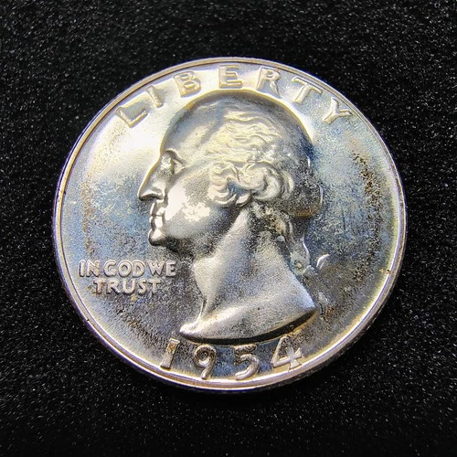 1954 Proof Washington Quarter  25C - Philadelphia Mint - BU - Light Toning