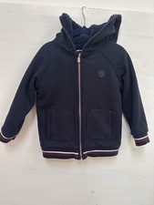 Jacadi Navy Blue Hoodie Jacket Size 4a With Fleece Lining
