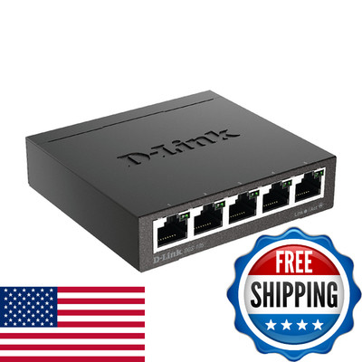 D-Link DGS-105/B 5-Port Gigabit Unmanaged Metal Desktop Switch 10/100/1000 Mbit/