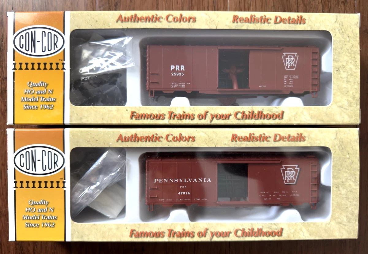 Con-Cor HO with Vintage Box Car Model Railroad Freight Cars for