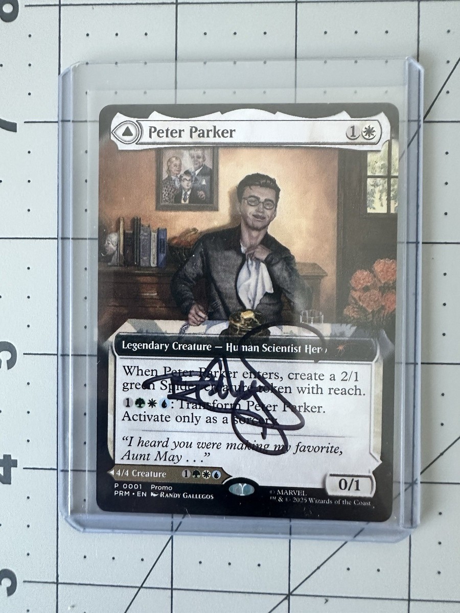 Magic the Gathering MTG Peter Parker Amazing Spider-Man Promo Card ARTIST SIGNED Magic the Gathering MTG Peter Parker Amazing Spider-Man Promo Card ARTIST SIGNED
