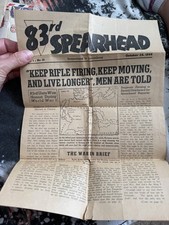 83rd Spearhead U.S. Army WWII Military Newspaper No. 20 October 1944 Original