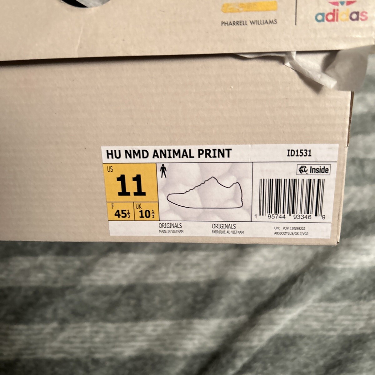Size 11 - adidas NMD Human Race x Pharrell Animal Print - Ash 2022