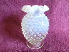 Fenton 3.5" Opalescent Hobnail Crimped Rim Mini Vase: Perfect and Pretty