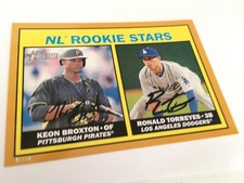2016 Topps Heritage Jumbo 5x7 Ronald Torreyes Keon Broxton RC 189 #'d 01/10 Gold