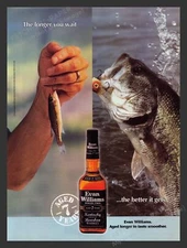 Evan Williams Small to Large Fish Alcohol 2000s Print Advertisement Ad 2005