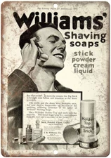 Williams Shaving Soaps JB Williams Company 12"x9" Reproduction Metal Sign ZF119