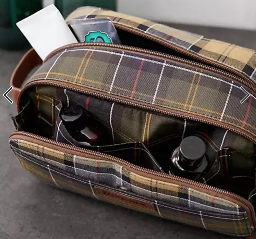 Great Gift !~Barbour Wetherham Durable Tartan Washbag MSRP$100