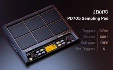 LEKATO PD705 Sampling Drum Percussion Sampler Pad 9-Trigger Electric Drum