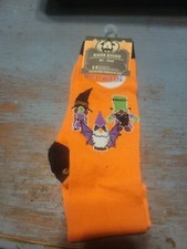Women  s Knee High Socks Halloween Witch Shoes Orange Socks Sz 5-9