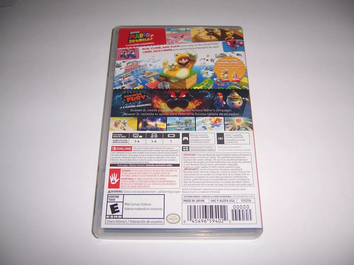 Super Mario 3D World Bowser's Fury COVER ART: Insert & Case for