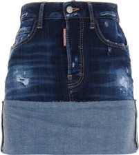 DSQUARED2 Turn-Up Hem Mini Denim Skirt IT38