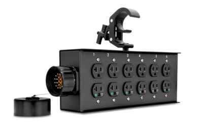 EC Multi-Outlet Power Soco   SOCAPEX 19 pin Male  input  to 12 Edison Female