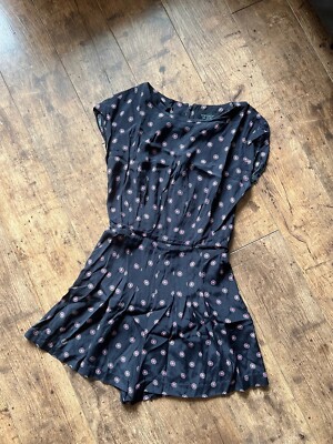 Topshop culottes style jumpsuit size navy with pink flowers