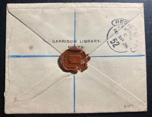 1926 Valletta Malta Registered Cover To London England Wax Seal - Picture 2 of 2