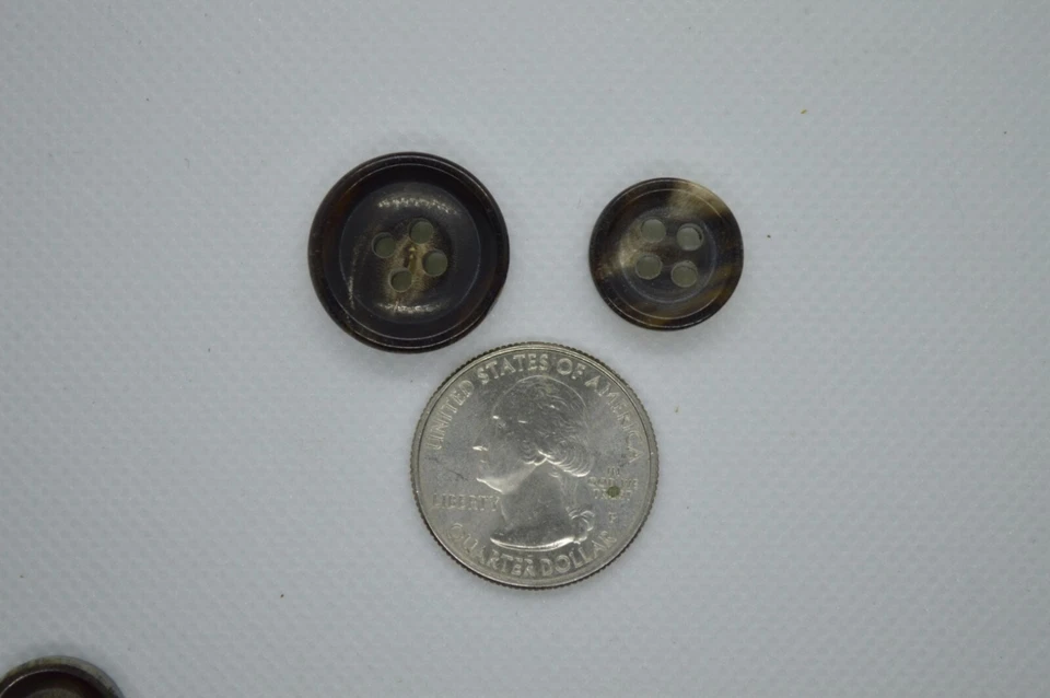 11 Pieces Thick Buffalo Horn Brown Blazer Button Set Suits Sport Coat Jacket - Image 3 of 4