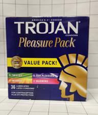 Trojan Lubricated Condom Pleasure Pack - 36 Count EXP 2027/08/01 or longer