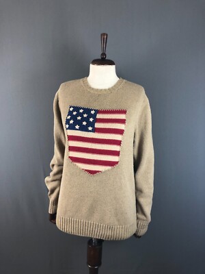 GANT US Flag Pullover Cotton Women Size S Brown
