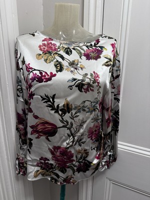 Etro geblümte seidige Bluse Gr. IT40 UK 8
