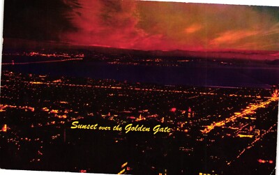 Vintage Postcard - 1960 Evening Sky From East Bay Berkeley Hills Califonia CA