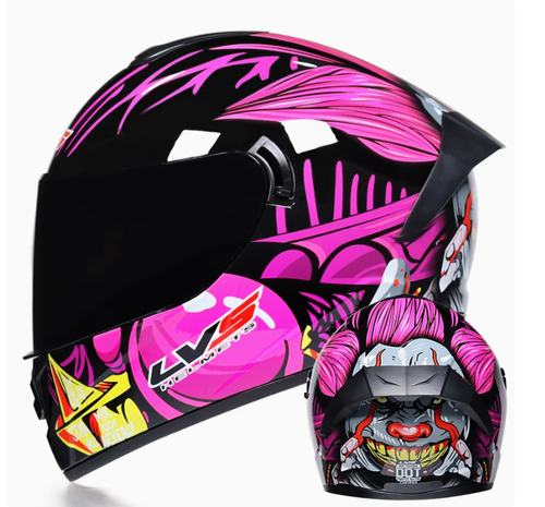 Men Women Motorcycle Helmet Dual Lens Moto Full Face Street Bike - Picture 2 of 11