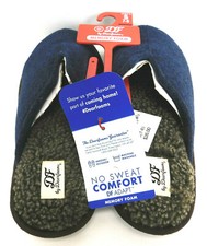 DEARFOAM MEN Sz SM 7- 8 Slip On Slipper Blue Indoor/Outdoor Memory Foam No Sweat