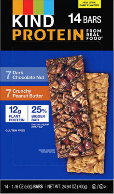 KIND Protein Dark Chocolate Nut and Crunchy Peanut Butter Variety Pack (14 ct.)