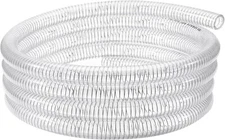 Wire Reinforced Hose 1" Id - 10Ft Clear High Pressure Suction Line Plastic Vinyl