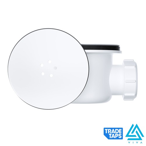 Viva 90mm HiFlo Shower Tray Waste Trap & Removable Metal Chrome Cover