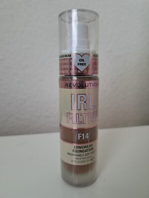 Makeup Revolution, IRL Filter Longwear Foundation, Medium to Full Coverage, F14,