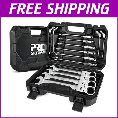 Versatile 14-Pc Metric Flex-Head Ratchet Wrench Kit - High Torque Performance