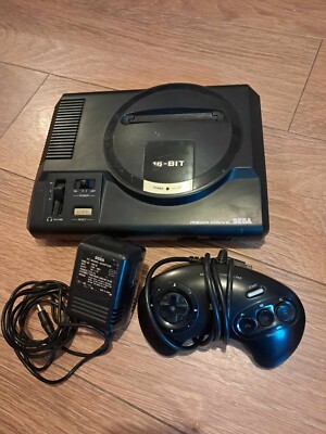 Sega Mega Drive 1 Schwarz Konsole - Ein Controller getestet Setup