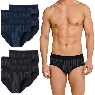 SCHIESSER Herren Slips mit Eingriff Feinripp 100% Baumwolle Sportslip | 4er Pack
