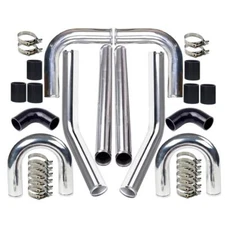 Auto Universal Turbo 2.5" Inch Aluminum Intercooler Piping Kit Black