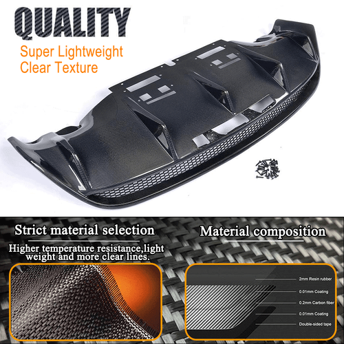 Difusor trasero de carbono para Audi R8 V8 V10 10-15 difusor alerón faldón trasero - Imagen 8 de 12