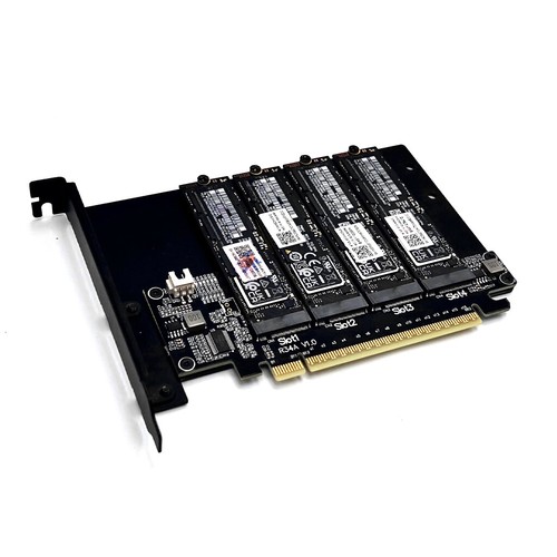 ADT-Link PCIe 5.0 x16 to 4-Port M.2 NVMe Hard Drive Split Adapter Expansion Card - Picture 12 of 16