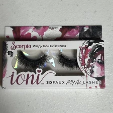 Ioni 3D Faux Mink Lashes Wispy Doll Crisscross Set NIB Scorpio